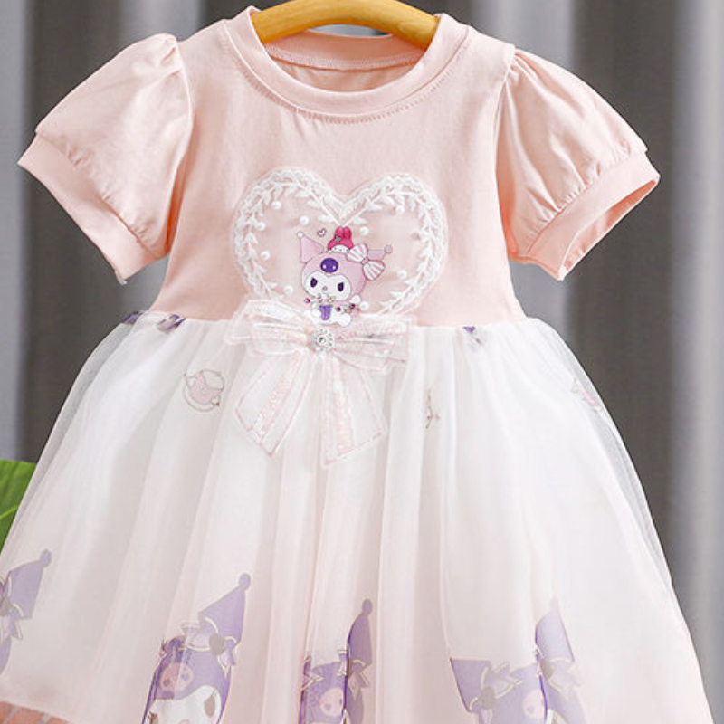 DISNEY Kids designer clothes baby summer mesh dress children's cartoon Crayon Shin-chan skirt Korean version of princess dress mesh dress