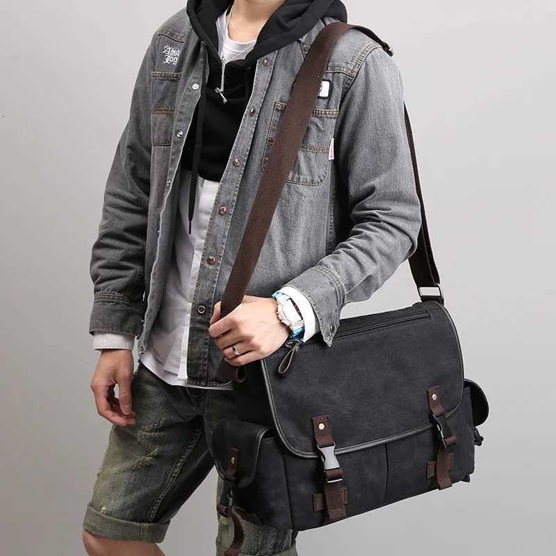 Men Canvas Shoulder Bag Male Crossbody Bag For Mens Sling Bag Business Handbag Messenger BagT251121