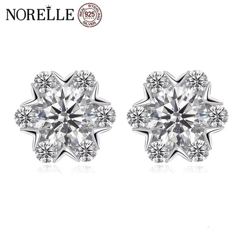 925 Sterling Silver Moissanite Snowflake Stud Earrings Original Fine Jewelry for Women Perfect Gift for Your Girlfriend