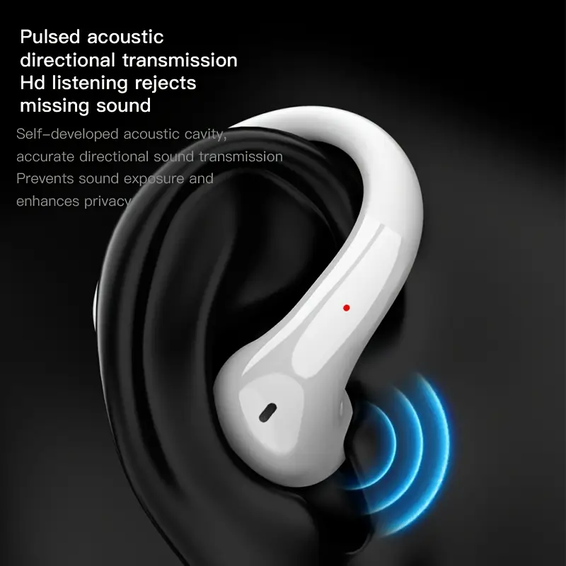 OWS-15 Wireless Earphones Wireless 5.3 Touch Control Active Noise Reduction Long Battery Life Silicone Comfortable Open Ear Design Type-C Charging
