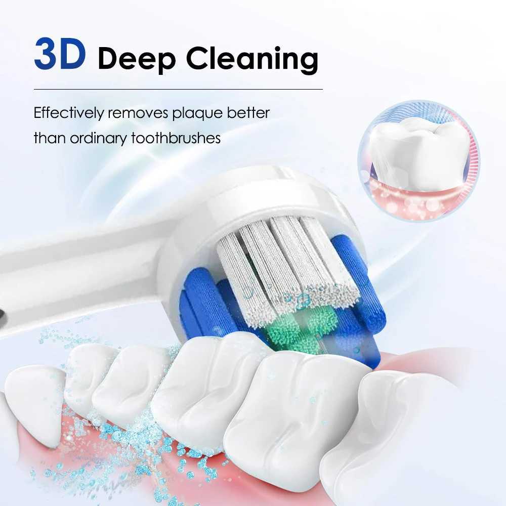 Rotary Rechargeable Electric Toothbrush 5 Mode Rotating Sonic Toothbrushes For Adult Teeth Cleaner Whitener 4/8 Soft Brush Heads C251121