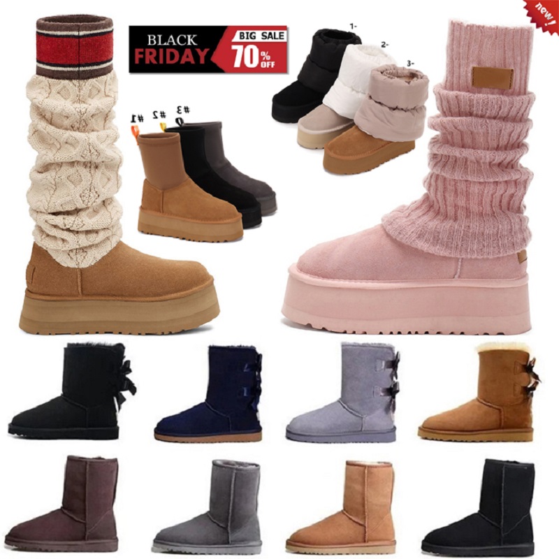 With Box Classic Mini Dipper Puffer Snow Boot Designer Womens Winter Platform Ultra Mini Boots Australia Fluffy Fur Booties Genuine Leather Ankle Thick Bottoms Shoe