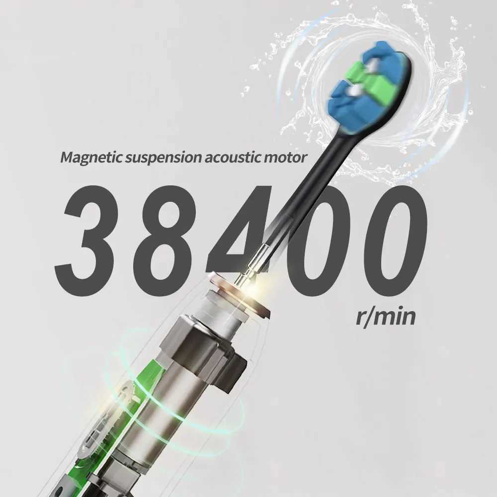 Sonic Electric Toothbrushes for Adults Smart TimerTeeth Whitening Toothbrush IPX7 Waterproof 6 Replaceable Heads Set C251121