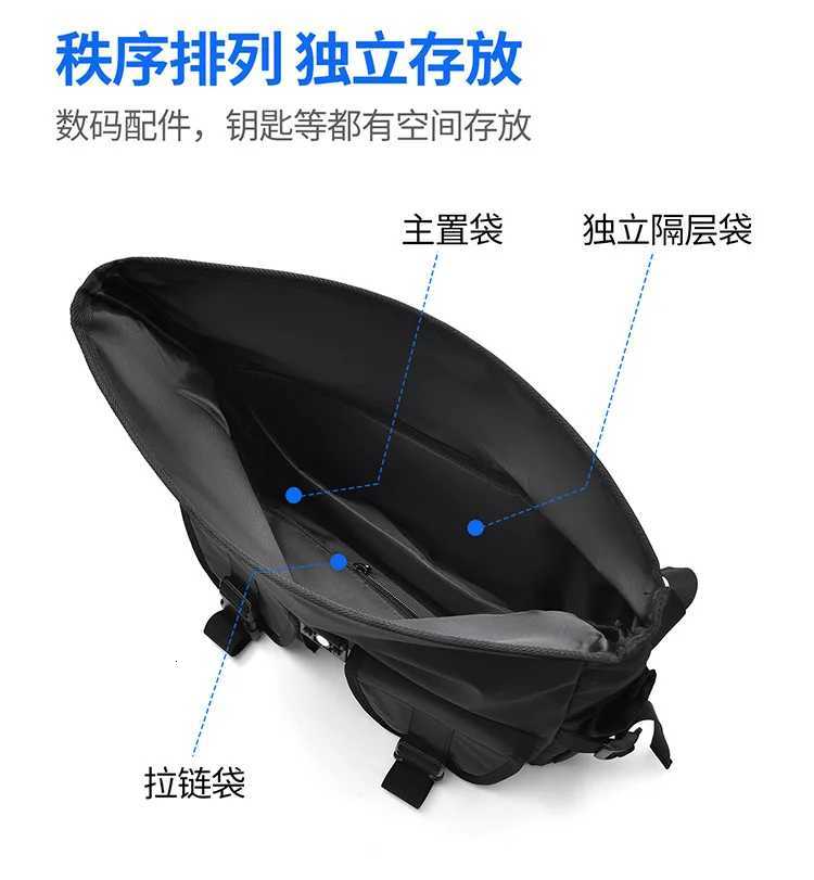Fashion Casual LargeCapacity Waterproof Messenger Shoder Bag Men Crossbody School bag for Teenage Outdoor Man Black Big Travel Bags Y251121