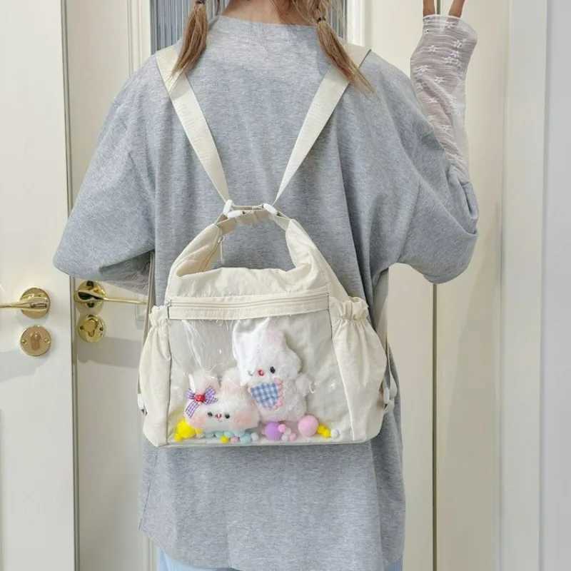 Daily Multi-purpose Crossbody Bag New Japanese Nylon Shoulder Bag Sweet and Fresh Anime Class Shopping BackpackT251121