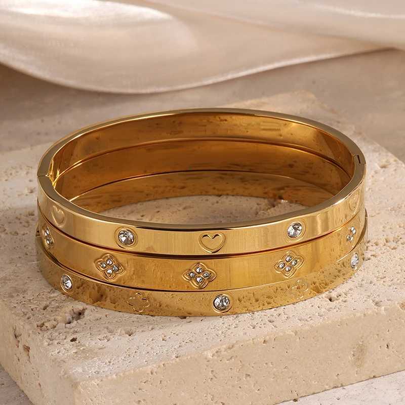 Yupsk 3Pcs Zircon Inlay Stacked Bracelets Suitable For Women Fashionable Party Jewelry Accessory Gift Set To WearW251121