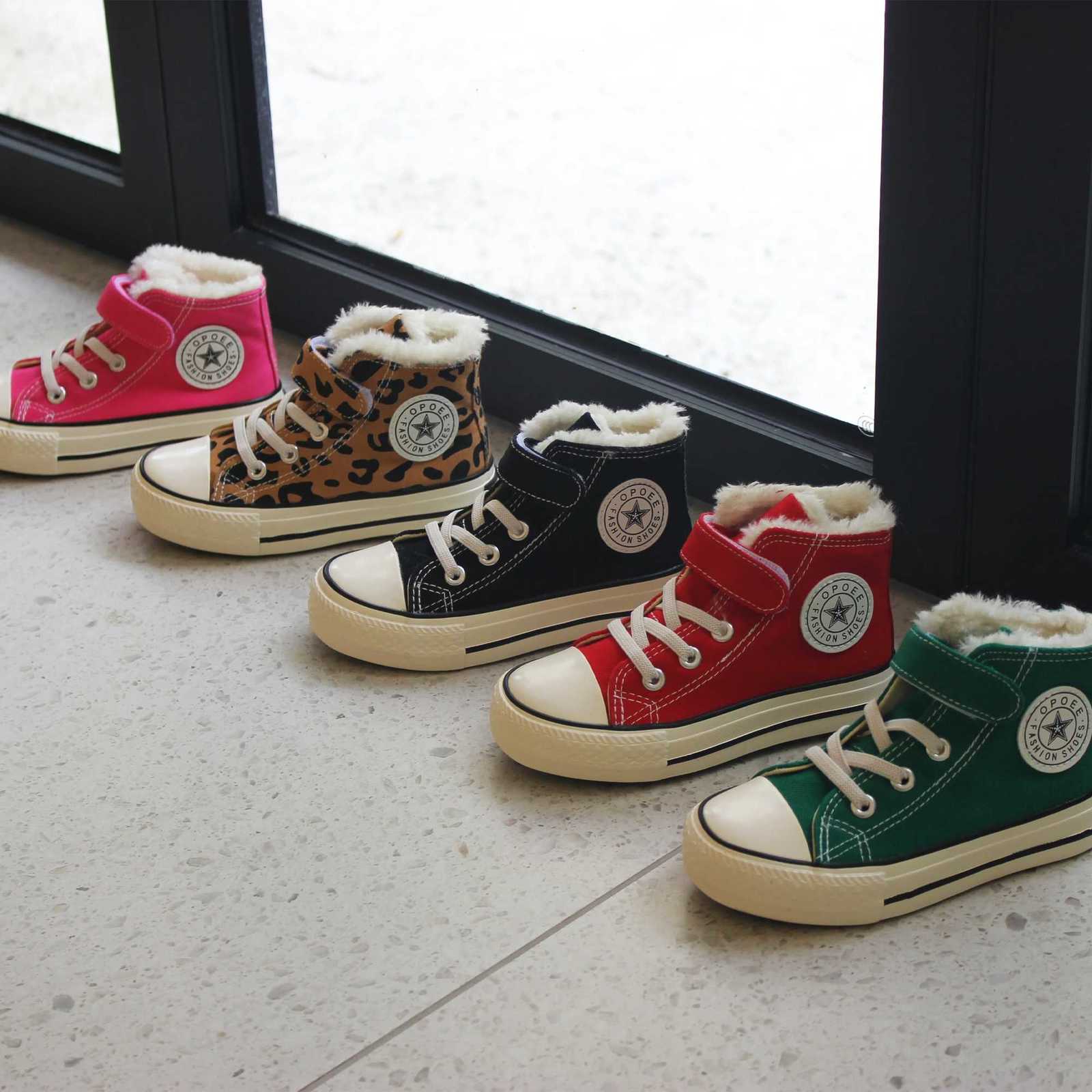 L2189 Solid color childrens cotton shoes with soft soles warm childrens thick cotton boots winter girls shoes boys cottoW251121