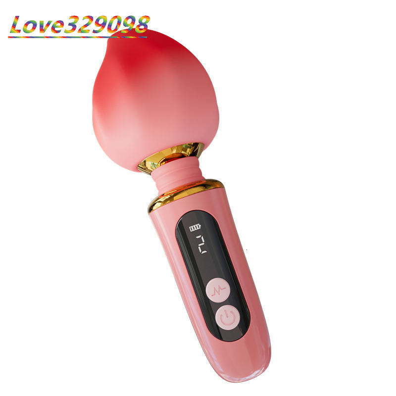 Womens Electric Love Masturbator Strong Shock AV Wand Stick Peach-Color Vibrator Private Parts Orgasm Adult Sex Toys for Female