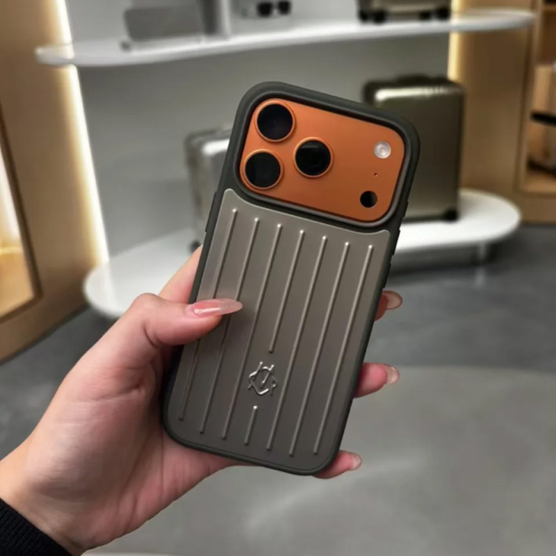 Titanium Silver Phone Suitcase Designer Case for Apple iPhone 17 Pro Max 16 15 14 13 Polycarbonate Aluminum Alloy MagSafe Cover Coque Funda Cases keai