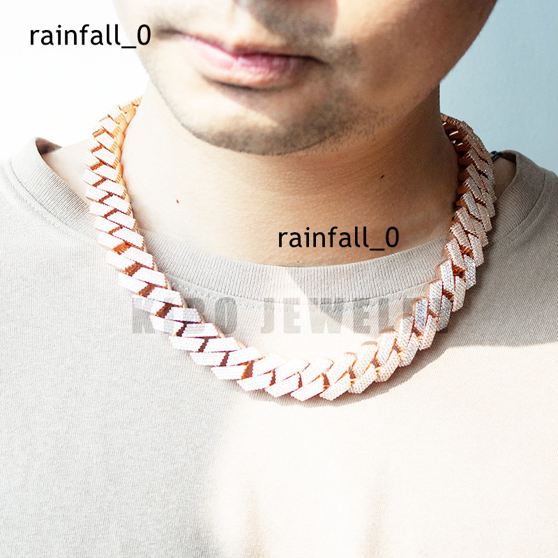 Classic 18MM 4 Row Cuban Necklace Iced Out D Color VVS Moissanite S925 Cuban Chain Custom Hip Hop Moissanite Cuban Link Chain