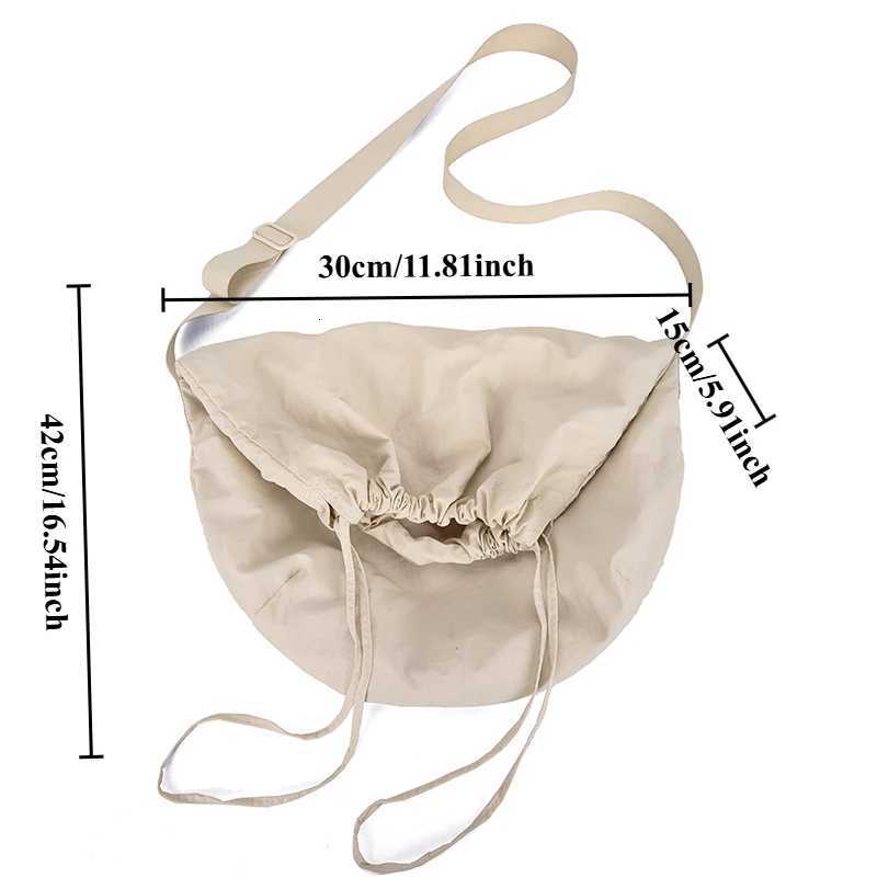 Solid color single shoulder diagonal collapsible bag net red simple wind Tote handbag Japanese leisure drawstring shoulder bagT251121