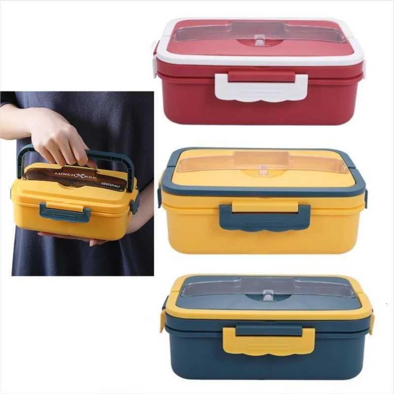 1200ml Large Capacity Lunch Box Portable Wheat Straw Bento Box Leak-proof Food Storage Container for Kids Back To School CampingM251121