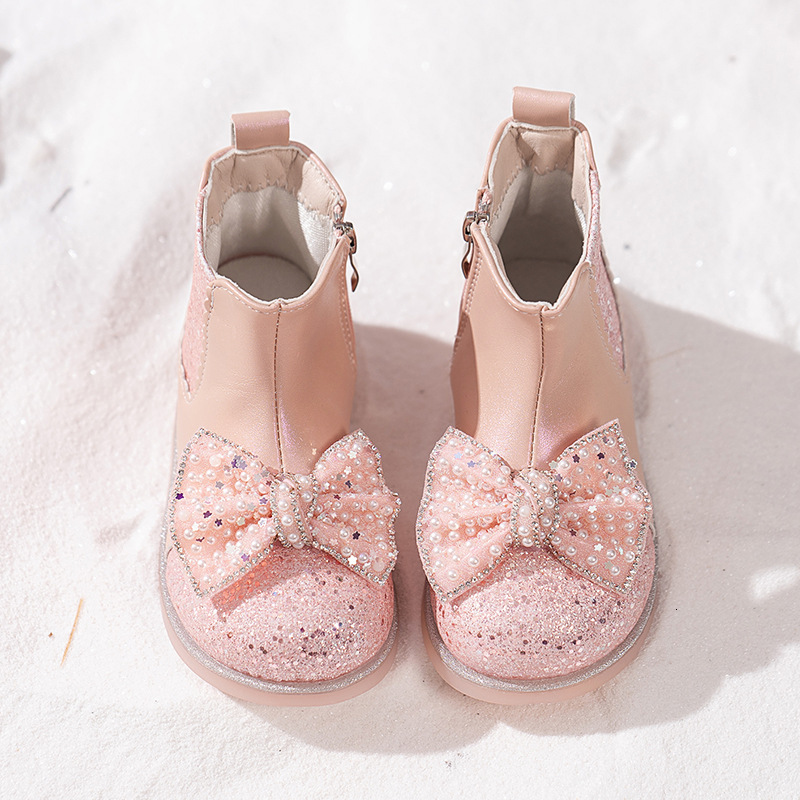 New designer shoes Girls Martin Boots Short Boots Stylish Double Cotton Shoes New Autumn Winter Fleece Lined Leather Boots Girls Boots