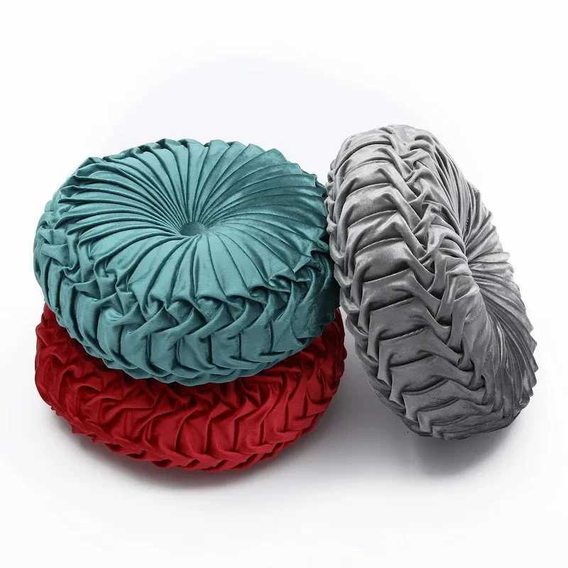 Light Luxury Solid Color Dutch Plush Pumpkin Sofa Handsewn Wheel Shape Chair Waist Cushion C251121