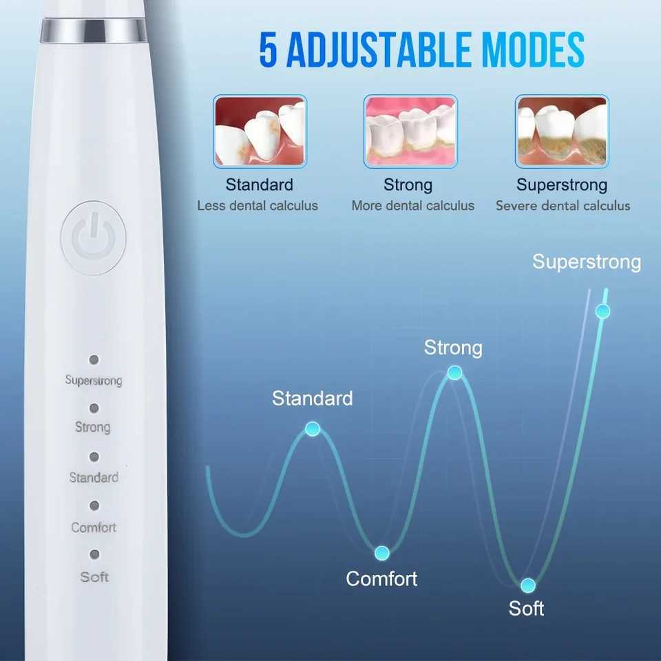 Electric Toothbrush Sonic Dental Teeth Whitening Kit Tooth Whitener Calculus Tartar Remover Tools Cleaner Stain Oral Care C251121