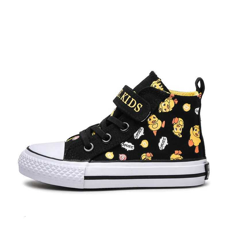 OPOEE2023 Spring Edition Korean Boys and Girls Canvas Shoes Little Yellow Duck Cartoon High Fashion Shoes Breathable 2130W251121