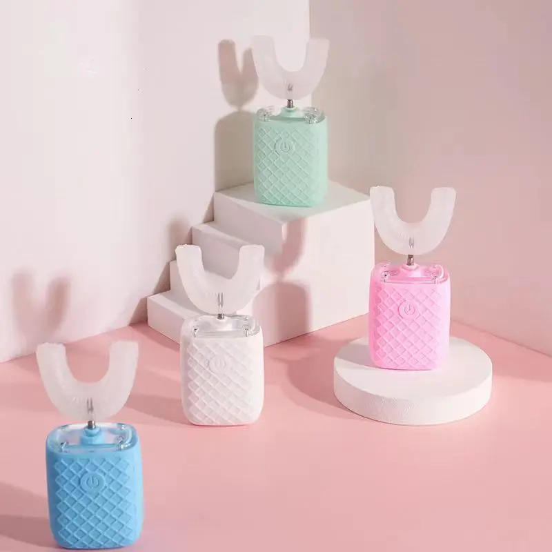 Electric Toothbrush for Children Adults U Shaped 360 Degrees Smart Electric Toothbrush Rechargeable Cartoon for Kids Blue Light 251113