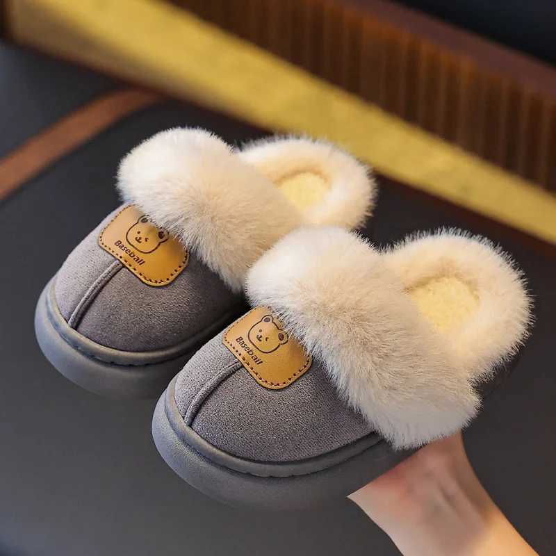 Children Winter Fashion Cotton Shoes Cartoon Soft Soled Warm Non-slip Girls Home Outdoor Boys Thick-soled Wool Cotton ShoesW251121