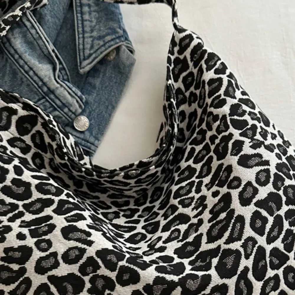 All-match Cloth Leopard Print Crossbody Bags Retro Large Capacity Shoulder Bag Handbag Geometric Messenger Bag WomenT251121