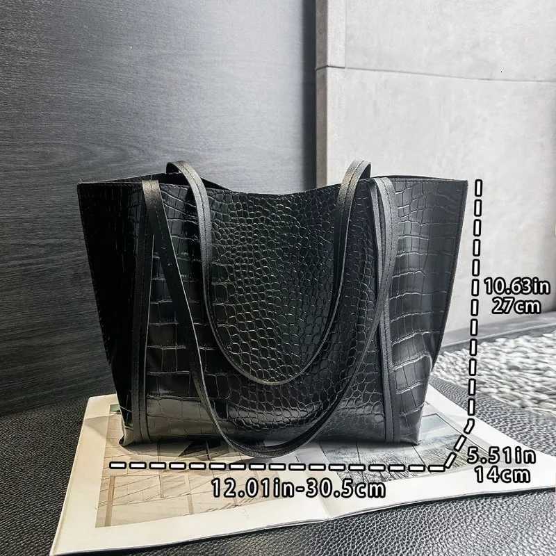 Womens Bag 2025 New Fashion Versatile Shoulder PU Large Bag Simple Retro Large Capacity Tote Bag for LadiesT251121