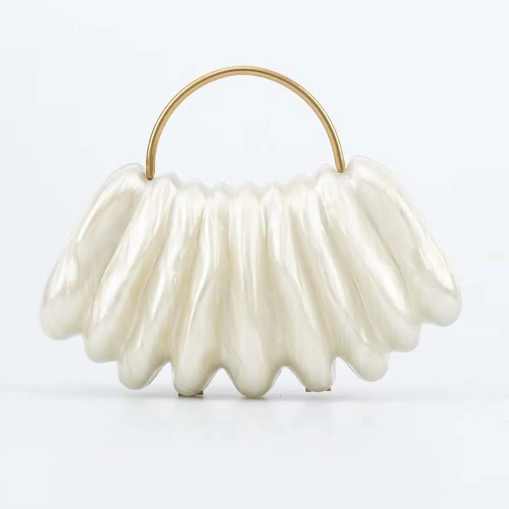 womens shoulder oblique span bag styling wavy acrylic dinner clutch 251121