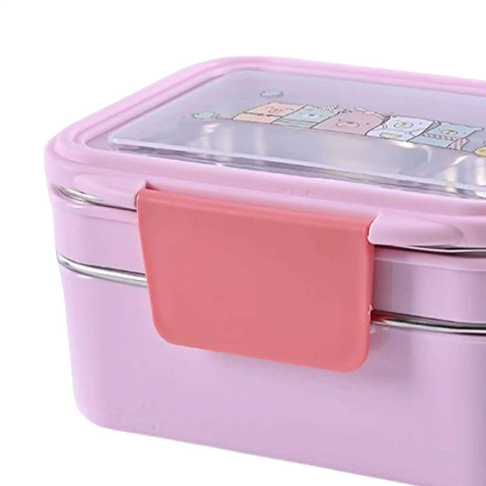 2 Layer Stainless Steel Bento Box with Divided Compartments Insulated Thermal Salad Lunch Container Food Container for TravelM251121