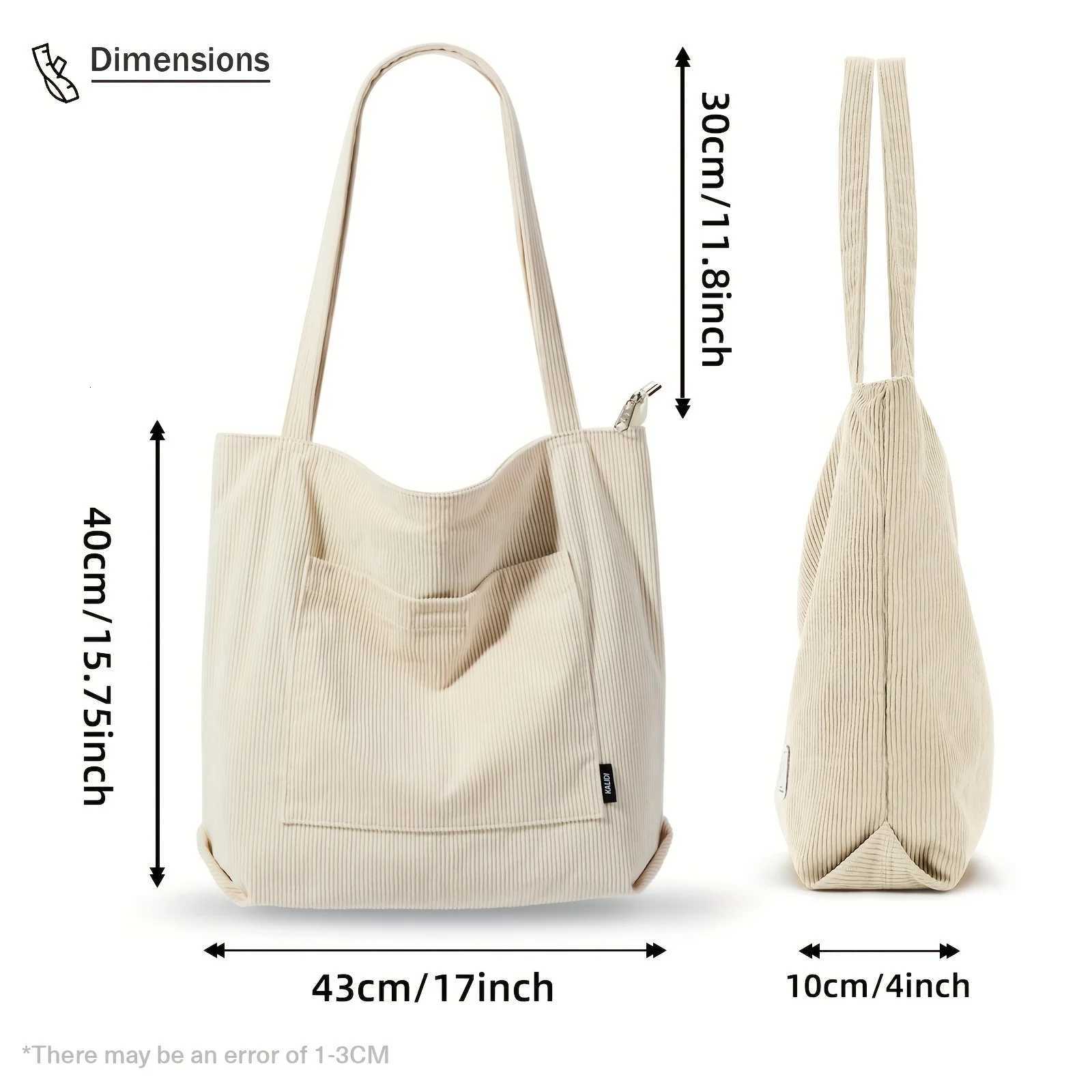 Corduroy Bag for Women Shopper Handbags Environmental Storage Reusable Canvas Shoulder Tote Bag school bags girl Christmas GiftT251121