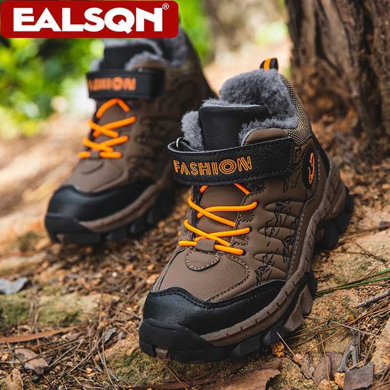 Boys Winter Snow Boots Warm Fleece-Lined Anti-Slip Kids Boots Comfortable Warm School Childrens Walking Cotton ShoesW251121