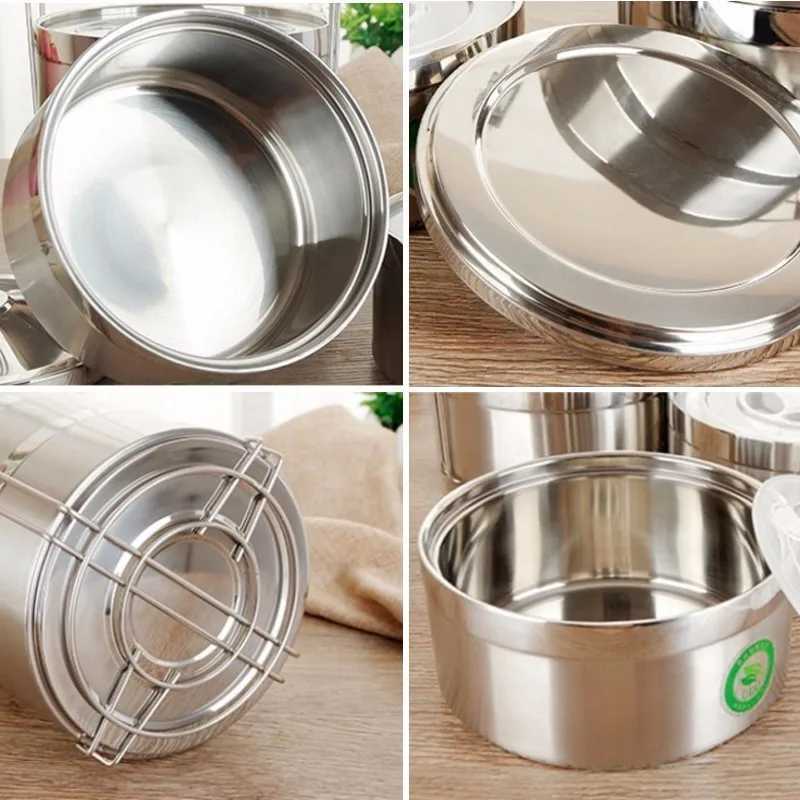 Drop Shipping Japanese Thermal Lunch Box For Kids Adult Portable Food Container Kitchen Leakproof 304 Stainless Steel Bento BoxM251121