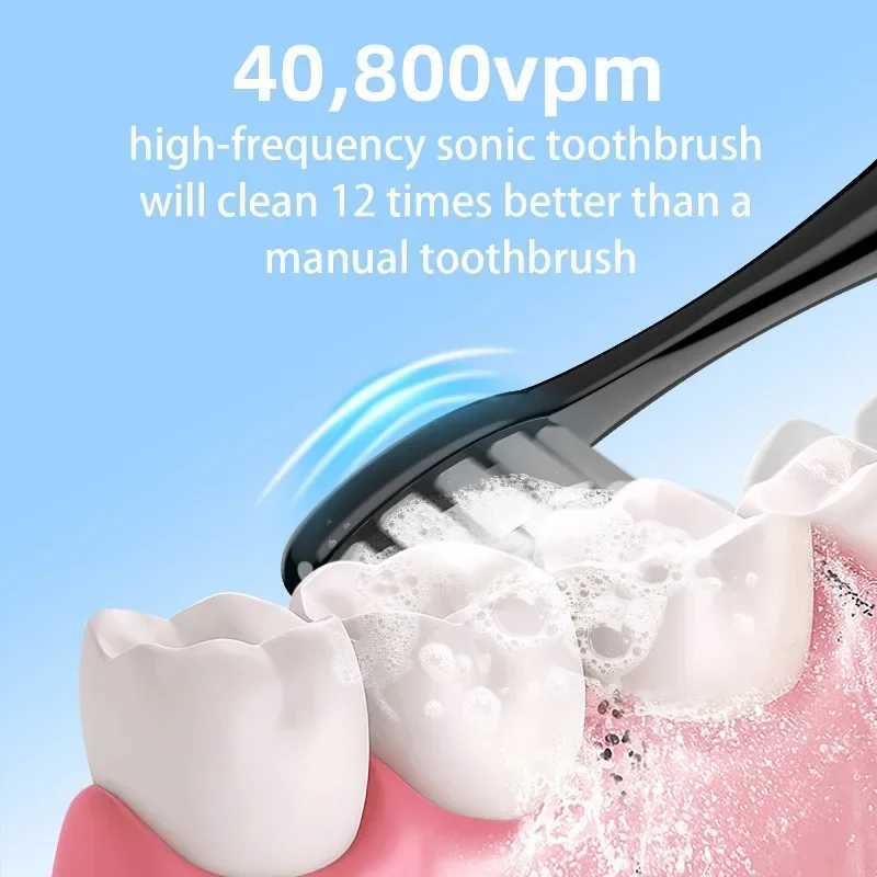 Sonic Electric Toothbrush Rechargeable with 6 Brush Heads and Travel Case 5 Modes Deep Cleaning Dental Cleaner C251121