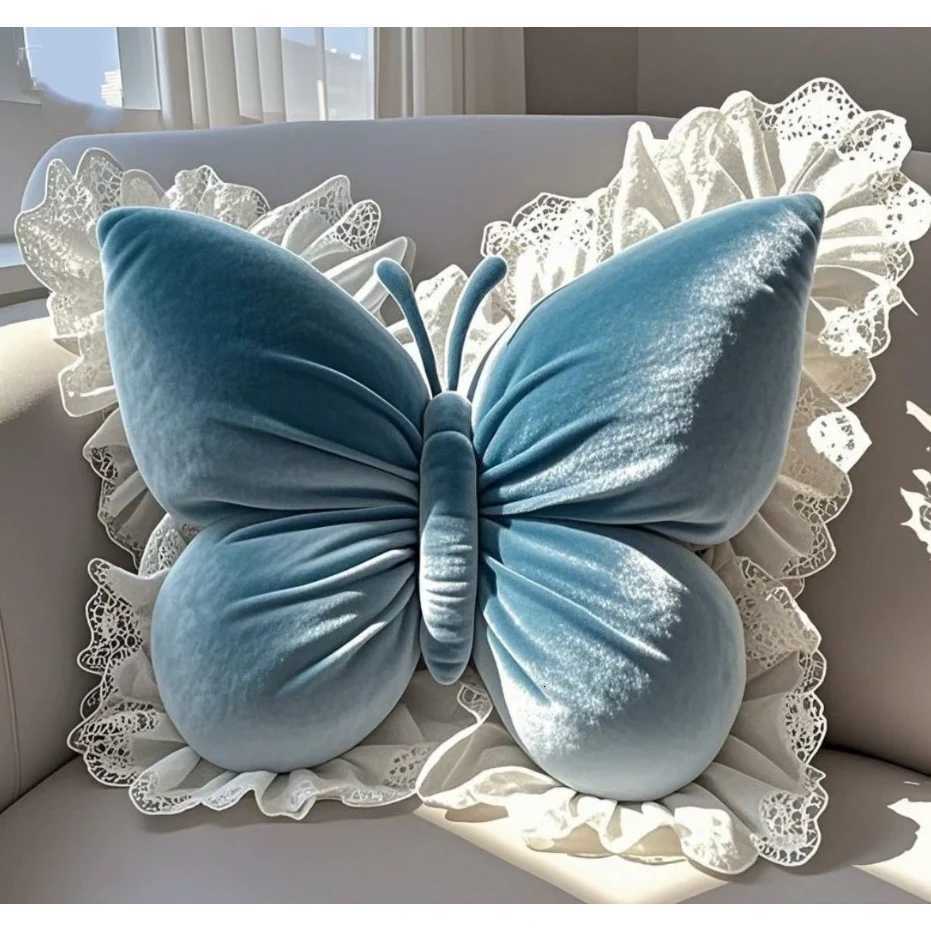 Butterfly Seat and Back Cushion Pad Home Decor Bed Chair Cushions Pads Support Velvet Sofa Couch Throw s Fluffy C251121