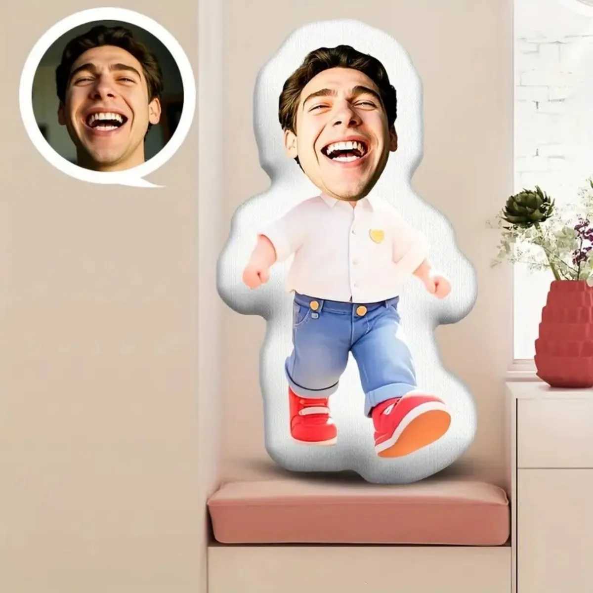 Personzed photo home plush - Customized face shape gift with your photo funny and interesting gift C251121