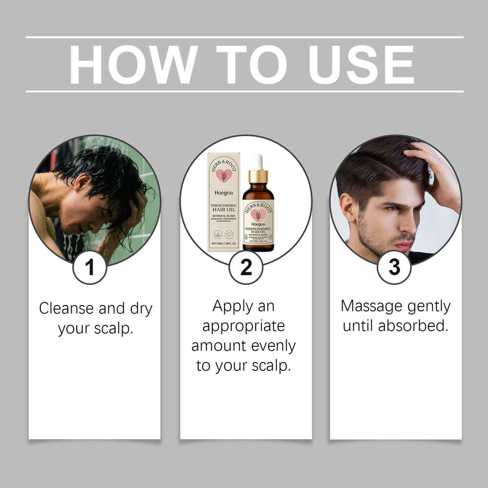 Hoegoa Rosemary Castor Essential Gentle Nourishing Smooth Glossy Hydrating Hair Care Essence Oil