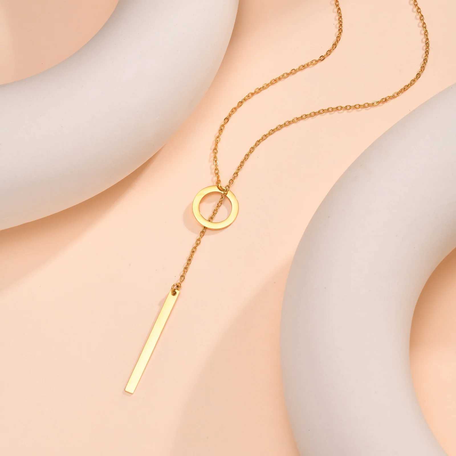 Lariat Necklace for Women Stainless Steel Drop Necklace with Long Chain Party Wedding JewelryXJ251121