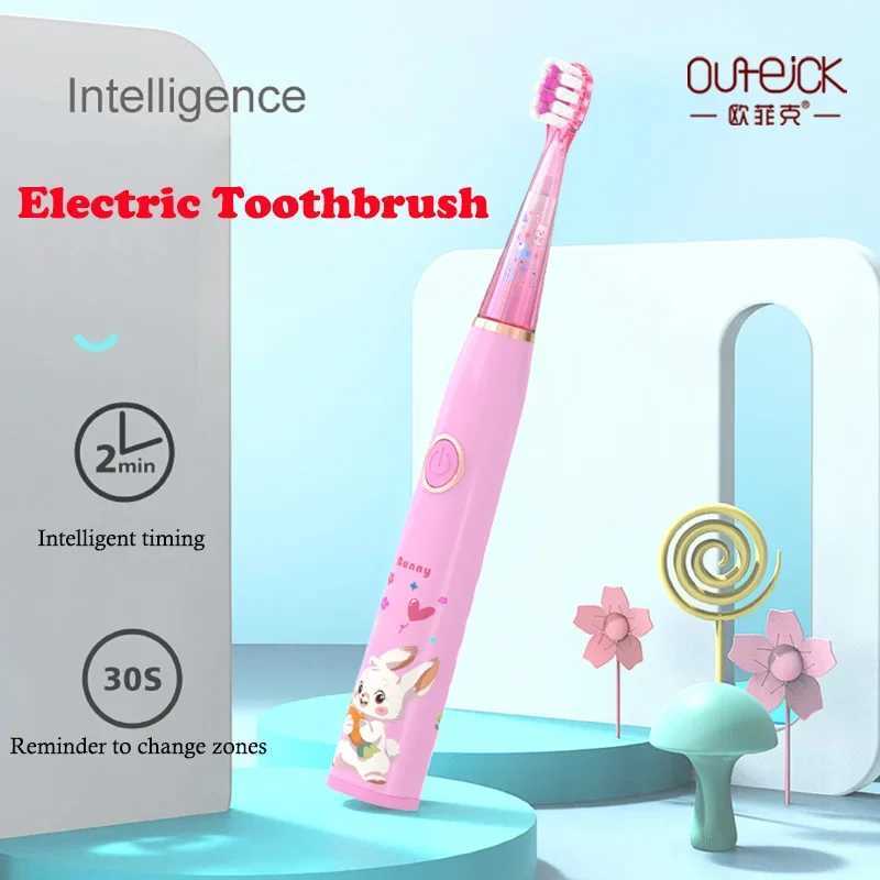 Kids Cartoon Colorful LED Light Sonic Children Electric Toothbrush IPX7 Waterproof 2 mins Smart Timer Rechargeable Toothbrush C251121