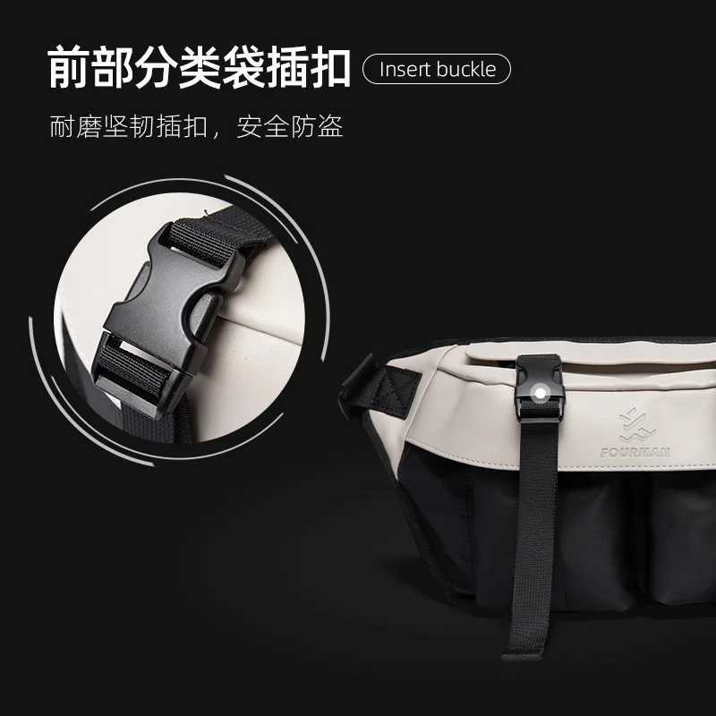 Fashion Japanese Casual Mens Crossbody Bag Solid Splicing Large Space 97inch iPad Zip Waterproof Durable Travel Dating Fi Bag Y251121