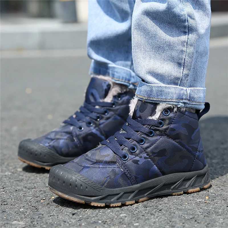 Boys Girls Winter Snow Boots Insulated Waterproof Fur Lined Shoes for Kids Cold Weather Outdoor Sneakers Shoe toe anti-collisionW251121