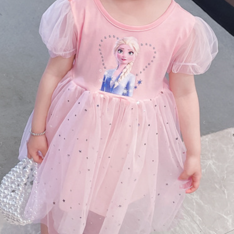 DISNEY kids designer clothes girls' dresses girls' Elsa princess dressFrozen summer children's rainbow dress baby Elsa dress
