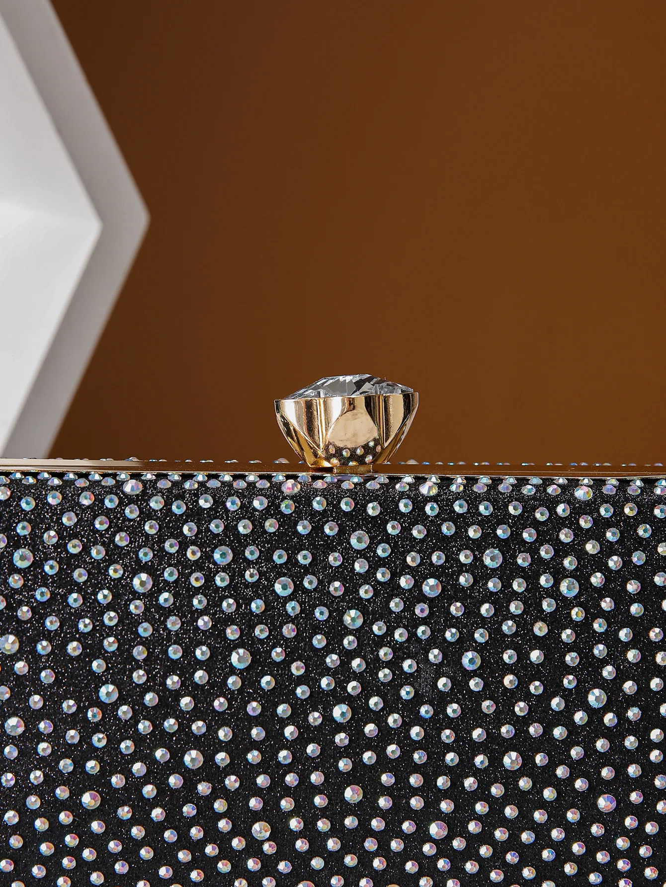 Classic Elegant Mini Square Rhinestone Decor Evening Clutch Bag Clip Womens Dinner Wallet y Prom 251121