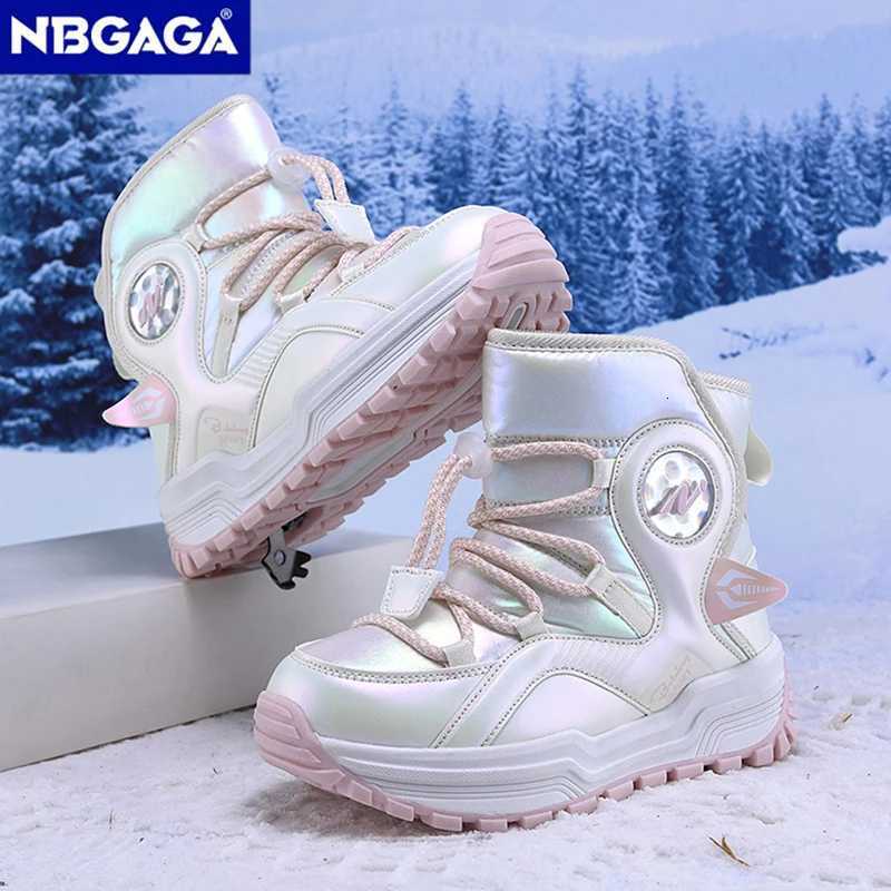 Fashion Winter Children Shoes Plush Waterproof Fabric Non-Slip Girl Snow Boots Warm Outdoor Kids Boys Cotton Walking SneakersW251121