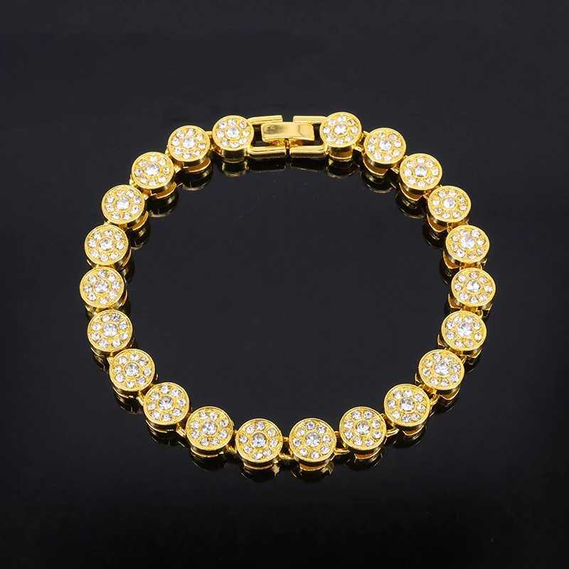 2025 New 45CM Luxurious Shiny Round Rhinestone Hop Tennis Chain Bracelet Necklace for Women Men Jewelry GiftXJ251121