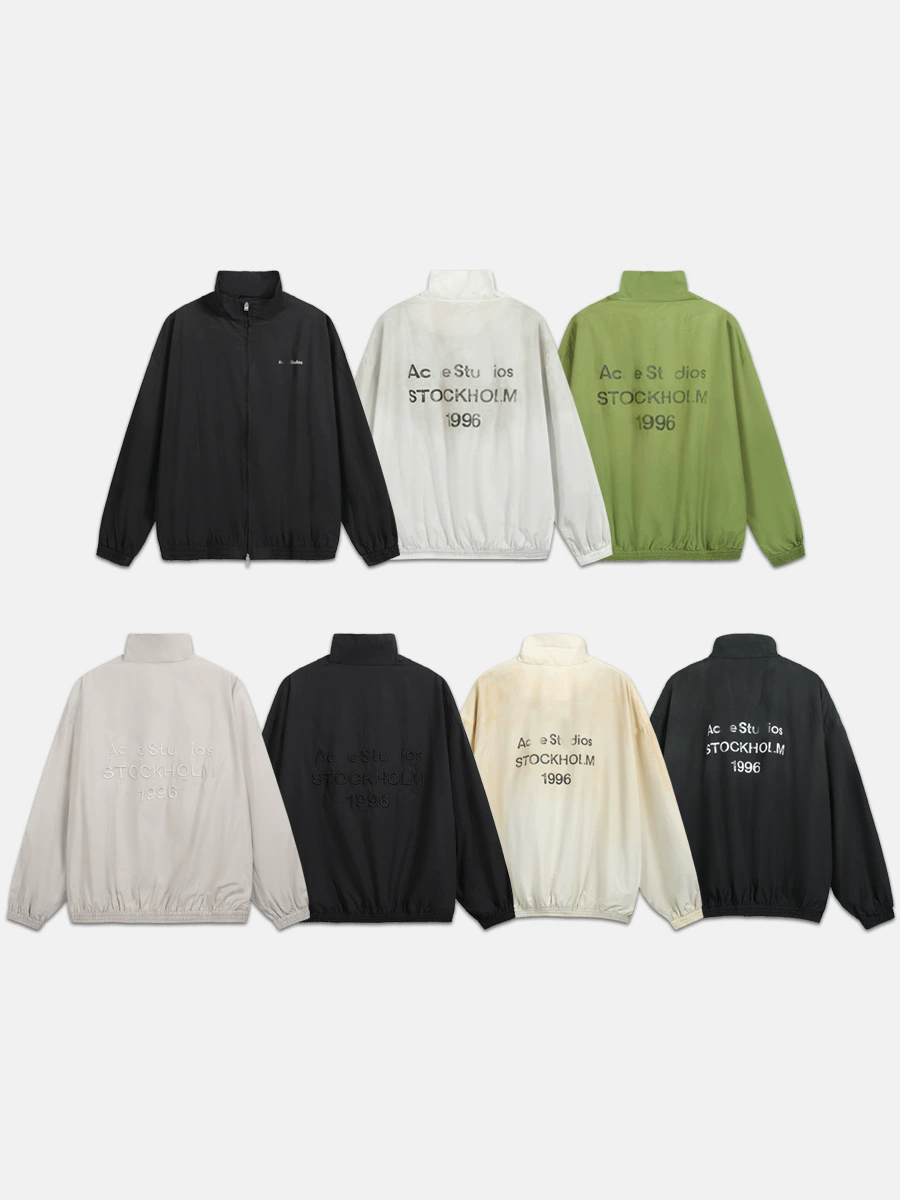 Men's Patchwork Cargo Jackets Mens Womens Letter Spring Streetwear Coats Stand Collar Long Sleeve Loose Outerwear Men
