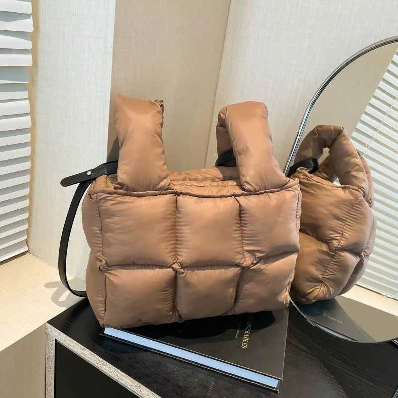 Fi Padded Tote Bag Designer Down Cott Wen Handbags Luxury Waterproof Shoder Crossbody Bags Winter 2025 Bolsos Mujer Y251121