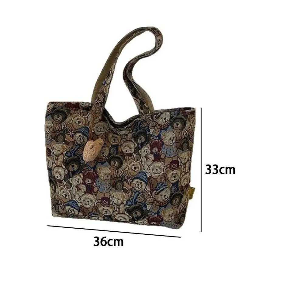 New Portable Handbag Casual Large Capacity Shoulder Bag Cartoon Bear Pattern Tote BagT251121