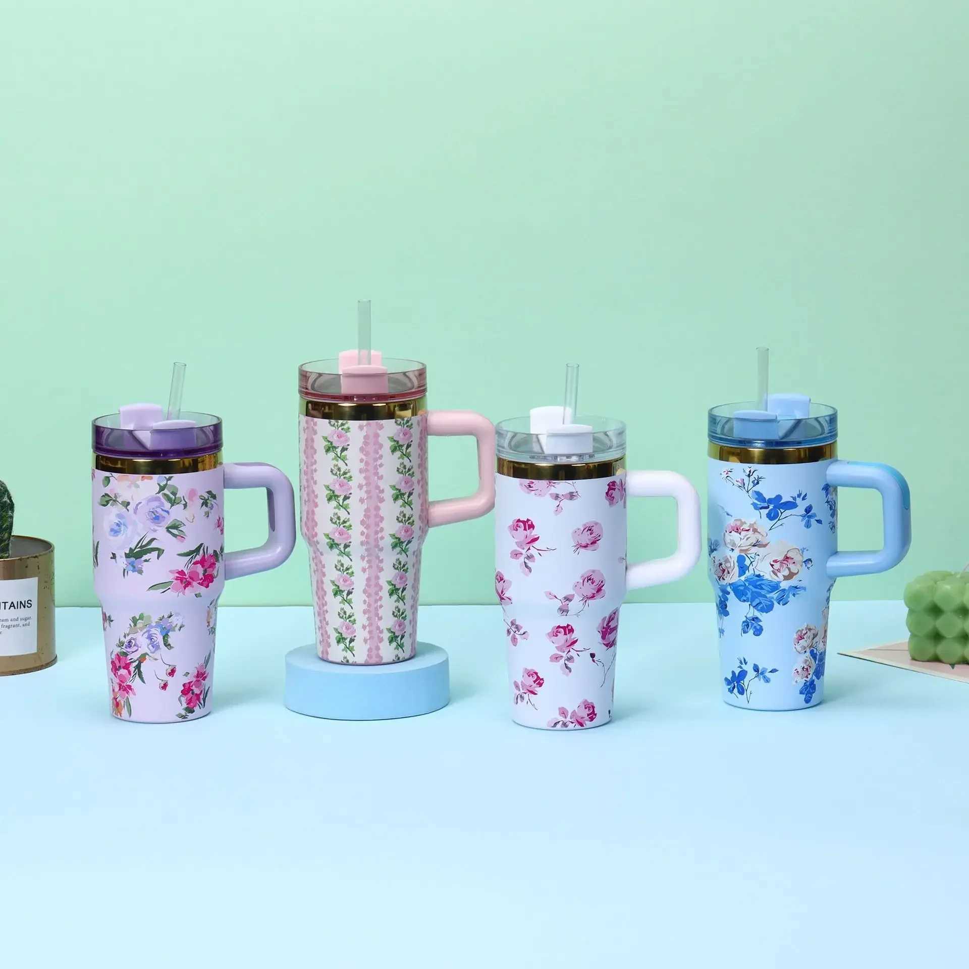 14oz Coffee Car with Straw Stainless Steel Vacuum Insulated Tumbler Thermal Iced Travel Cup for Outdoor L251121Y73P W260226