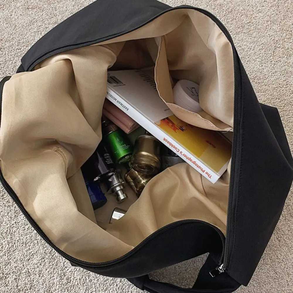 Women Casual Pure Color Big Tote Bags Large Capacity Waterproof Fabric Messenger Bag Nylon Canvas Shoulder Shopping BagT251121