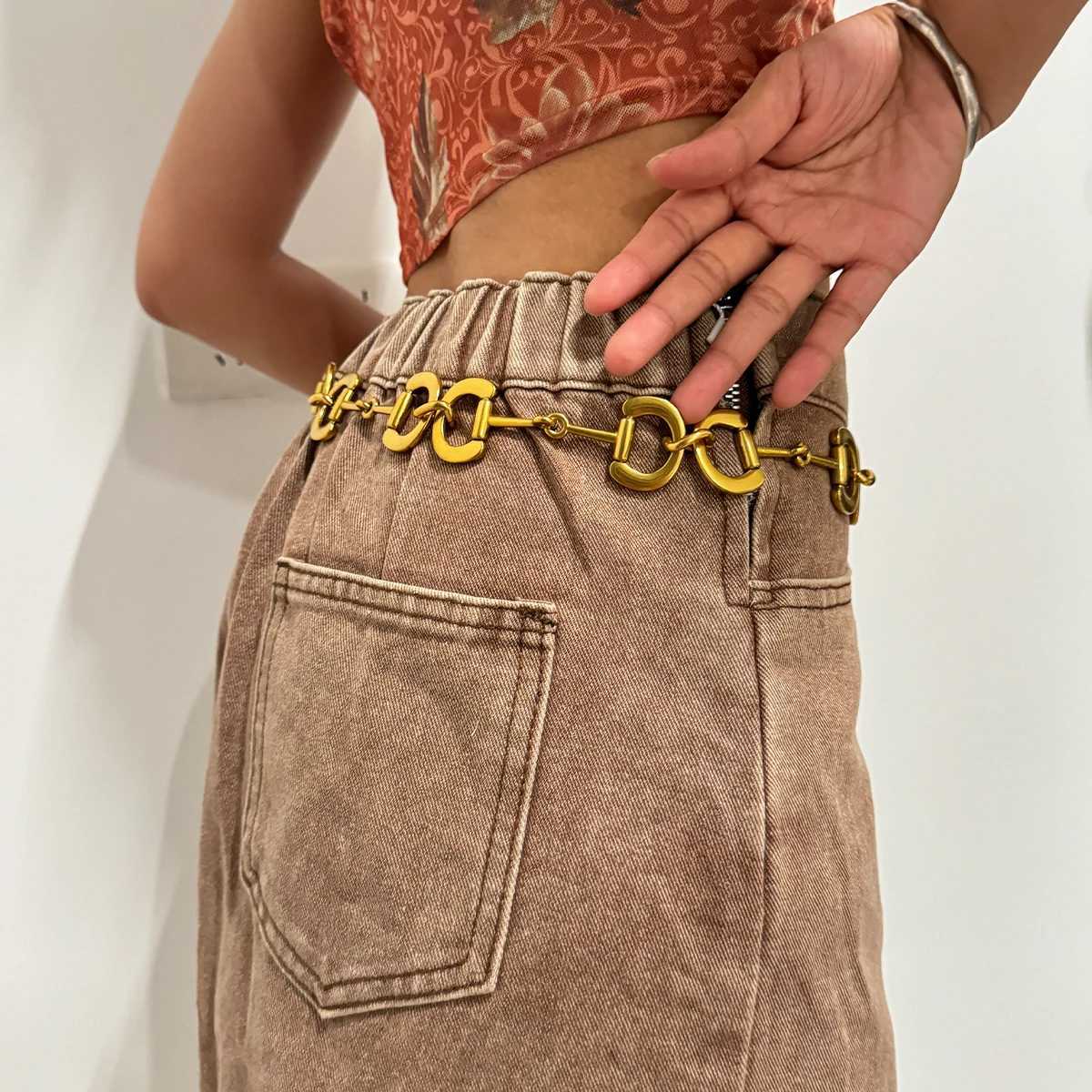 Designer Gold D Metal Belt Womens Fashion Belt High end Luxury Brand Gothic Punk Y2K Jeans Belt Y250419