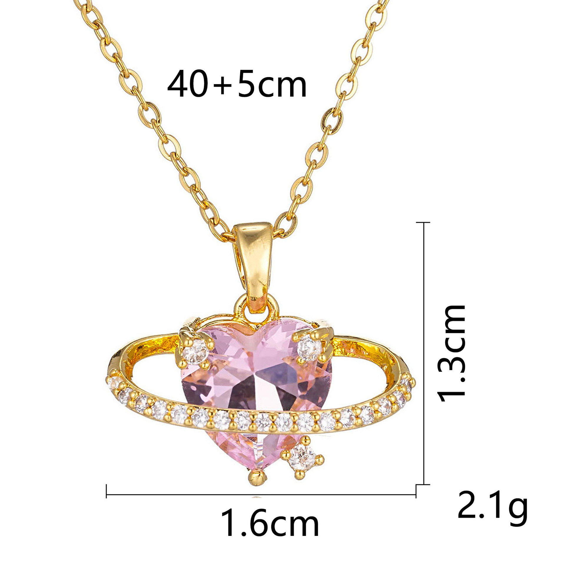 titanium steel Loving Heart Rose moissanite chain designer necklace designer necklace for woman diamond chain luxury jewelry women mens necklace - view 8