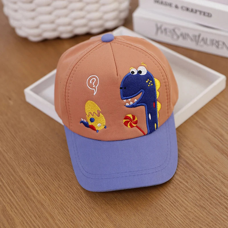 Cartoon Dinosaur Childrens Baseball Hat Cute Boy Sun Pea 28 Year Old Children Duck Tongue Baby Outdoor 250414z