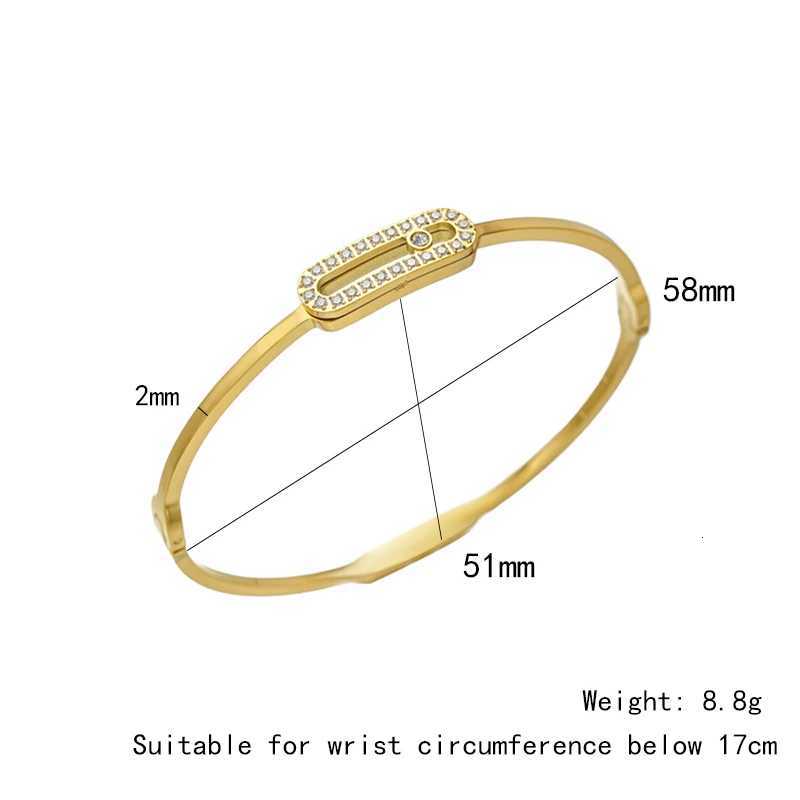 Simple Style Sliding Zircon Design High Quality Stainless Steel Bracelet Shining Crystal Bangle for Women Girl Birthday GiftsW251121